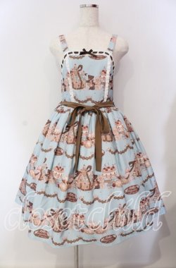 画像1: axes femme kawaii / お菓子の家柄ジャンスカ  サックス O-25-09-11-009-AX-OP-IG-OS