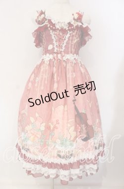 画像1: WOC   物  / ローズバイオリン柄ジャンパースカート M ピンク O-25-09-11-010-LO-OP-IG-OS
