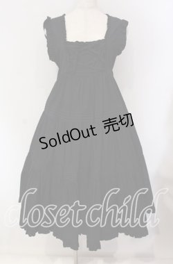 画像1: metamorphose / 共布フリルエプロン風ジャンパースカート  クロ O-25-09-11-002-ME-OP-OW-OS