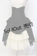 ATELIER BOZ / コルセット付き別珍スカート  ブラック×オフ O-25-09-11-014-EL-SK-IG-OS