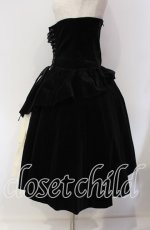 画像3: ATELIER BOZ / コルセット付き別珍スカート  ブラック×オフ O-25-09-11-014-EL-SK-IG-OS (3)