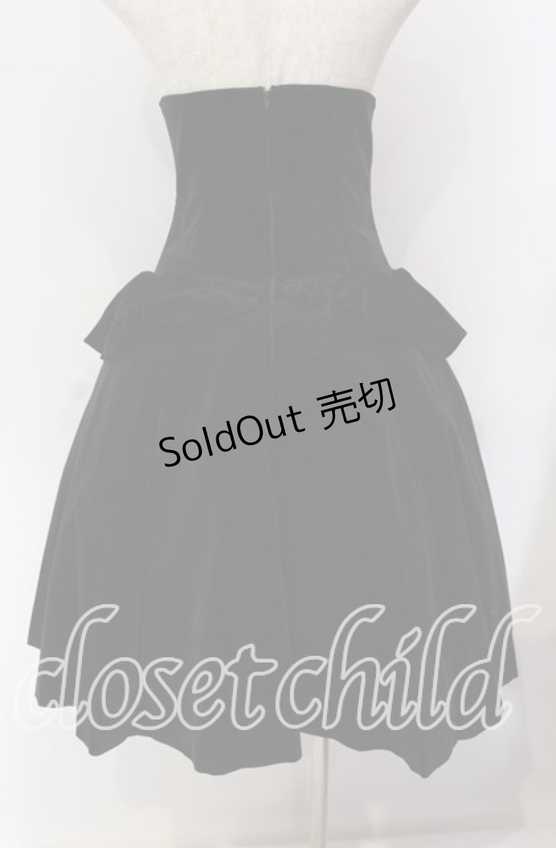 画像4: ATELIER BOZ / コルセット付き別珍スカート  ブラック×オフ O-25-09-11-014-EL-SK-IG-OS (4)