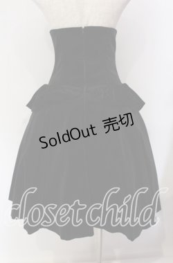 画像4: ATELIER BOZ / コルセット付き別珍スカート  ブラック×オフ O-25-09-11-014-EL-SK-IG-OS