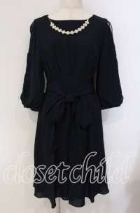 axes femme / タックデザインドレス  ネイビー O-25-09-11-015-AX-OP-IG-ZT507