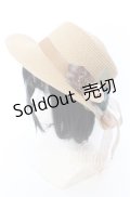 【SALE】axes femme / フラワー雑材ハット  ナチュラル O-25-09-12-034-AX-AC-IG-ZTK004