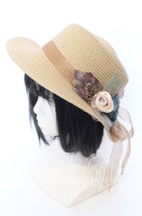 axes femme / フラワー雑材ハット  ナチュラル O-25-09-12-034-AX-AC-IG-ZT-K004