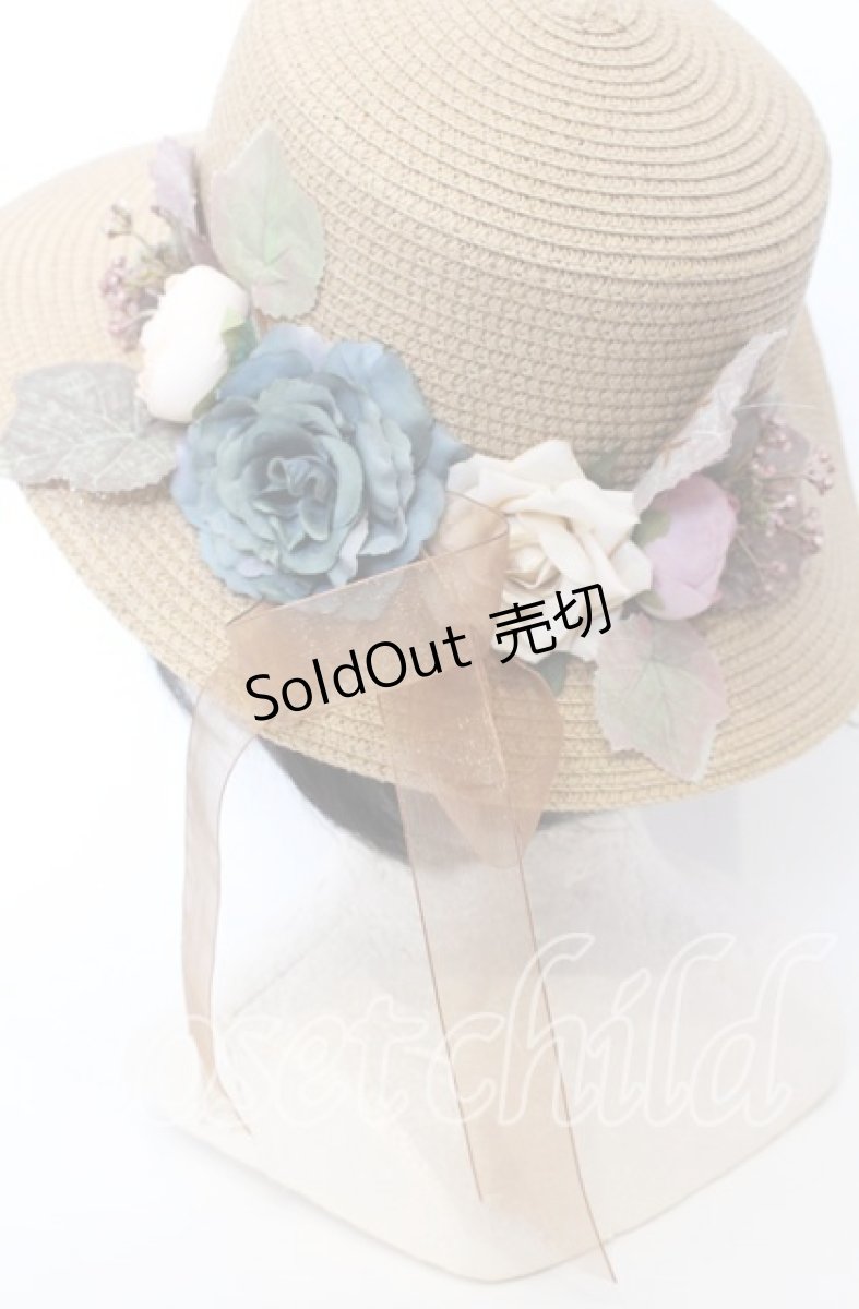 画像2: 【SALE】axes femme / フラワー雑材ハット  ナチュラル O-25-09-12-034-AX-AC-IG-ZTK004 (2)