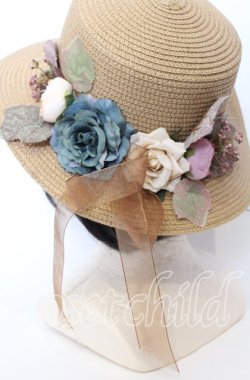 画像2: axes femme / フラワー雑材ハット  ナチュラル O-25-09-12-034-AX-AC-IG-ZT-K004