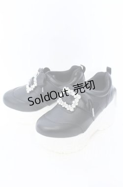 画像2: axes femme POETIQUE / ビジューバックルスニーカー L クロ×シロ O-25-09-12-003-AX-SH-IG-OS