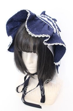 画像1: axes femme kawaii / メアリーハーフボンネット  ネイビー O-25-09-12-037-AX-AC-IG-OS