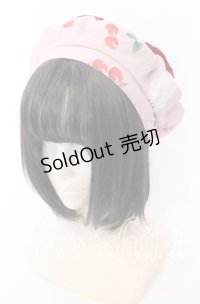 Chalmiere / チェリーバニー柄ベレー 27×30ｃｍ ピンク O-25-09-12-046-LO-AC-OW-ZT-K004