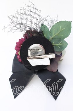 画像2: Anges et Demons / コサージュリボンクリップブローチ  クロ×アオ×ワイン O-25-09-12-052-GO-AC-OW-ZT485-F002