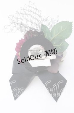 画像2: 【SALE】Anges et Demons / コサージュリボンクリップブローチ  クロ×アオ×ワイン O-25-09-12-052-GO-AC-OW-ZT485-F002