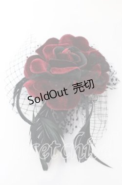 画像1: GOTHその他 / ローズコサージュ  ワイン O-25-09-12-054-EL-AC-OW-OS