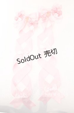 画像1: LOTUS ribbon / ツインリボンバレッタ  ピンクリボン×イチゴチャーム O-25-09-12-055-EL-AC-OW-OS