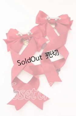 画像3: LOTUS ribbon / ツインリボンバレッタ  アカリボン×ゴールドチャーム O-25-09-12-057-EL-AC-OW-OS