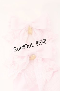 画像2: LOTUS ribbon / ツインリボンバレッタ  ピンクリボン×レース×ハートチャーム O-25-09-12-058-EL-AC-OW-OS