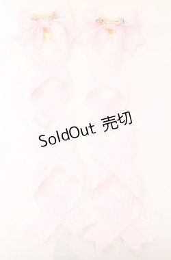 画像3: LOTUS ribbon / ツインリボンバレッタ  ピンクリボン×レース×ハートチャーム O-25-09-12-058-EL-AC-OW-OS