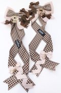 LOTUS ribbon / ツインリボンバレッタ  ブラウン×くまモチーフ O-25-09-12-062-EL-AC-OW-OS