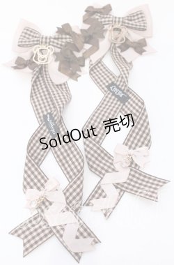 画像1: LOTUS ribbon / ツインリボンバレッタ  ブラウン×くまモチーフ O-25-09-12-062-EL-AC-OW-ZT485-F001