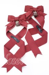 LOTUS ribbon / ツインリボンバレッタ  ワイン×ハートチョコ O-25-09-12-063-EL-AC-OW-ZT485-F001
