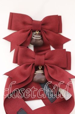 画像2: LOTUS ribbon / ツインリボンバレッタ  ワイン×ハートチョコ O-25-09-12-063-EL-AC-OW-ZT485-F001
