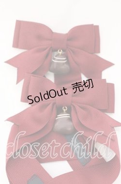 画像2: 【SALE】LOTUS ribbon / ツインリボンバレッタ  ワイン×ハートチョコ O-25-09-12-063-EL-AC-OW-ZT485-F001