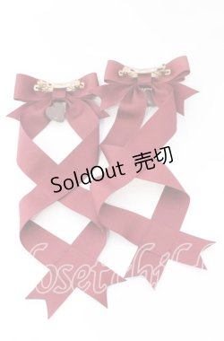 画像3: 【SALE】LOTUS ribbon / ツインリボンバレッタ  ワイン×ハートチョコ O-25-09-12-063-EL-AC-OW-ZT485-F001