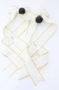 LOTUS ribbon / ツインリボンバレッタ  アイボリー×ラウンドチョコ O-25-09-12-064-EL-AC-OW-OS