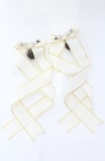 画像3: 【SALE】LOTUS ribbon / ツインリボンバレッタ  アイボリー×ラウンドチョコ O-25-09-12-064-EL-AC-OW-ZT485-F001 (3)