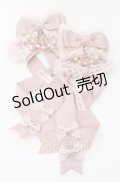 LOTUS ribbon / ツインリボンバレッタ  ピンクフリル×パールチェーン O-25-09-12-065-EL-AC-OW-OS