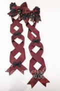 LOTUS ribbon / ツインリボンバレッタ  ボルドー×花モチーフ O-25-09-12-066-EL-AC-OW-OS