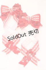 LOTUS ribbon / ツインリボンクリップ  アカギンガム×イチゴ O-25-09-12-067-EL-AC-OW-ZT485-F001