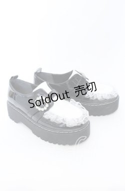 画像2: 【SALE】DearMyLove / 厚底メイドフリルシューズ 23.5cm クロ×シロ O-25-09-12-006-EL-SH-IG-ZT-K001