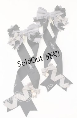 画像1: LOTUS ribbon / クロスツインテールリボンバレッタ  クロ O-25-09-12-011-EL-AC-IG-OS