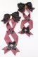 画像1: LOTUS ribbon / ハートチャームレースリボンツインバレッタ  ワイン×クロ O-25-09-12-012-EL-AC-IG-ZT485-F001 (1)
