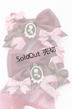 画像2: LOTUS ribbon / オーガンジーツインテールリボンバレッタ  ワイン O-25-09-12-013-EL-AC-IG-ZT485-F001