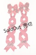 LOTUS ribbon / グログランリボンロングツインテールリボンバレッタ  アカ O-25-09-12-014-EL-AC-IG-OS