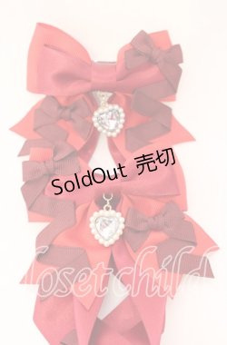 画像2: LOTUS ribbon / グログランリボンロングツインテールリボンバレッタ  アカ O-25-09-12-014-EL-AC-IG-OS