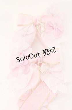 画像2: LOTUS ribbon / ハートチャームロングツインテールリボンバレッタ  ピンク O-25-09-12-015-EL-AC-IG-OS