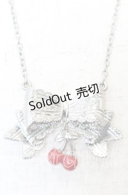 画像1: BABY,THE STARS SHINE BRIGHT / チェリーリボンモチーフネックレス  シルバー O-25-09-12-018-BA-AC-IG-ZT0917D