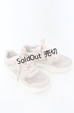 画像2: m petit by misako / ハートチュールスニーカー  サーモンピンク O-25-09-12-002-LO-SH-IG-OS