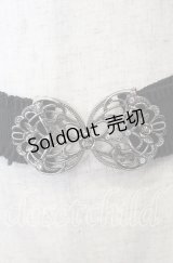 axes femme / 蝶×バラバックルゴムベルト  シルバー×ブラック O-25-09-12-025-AX-ZA-IG-ZT485-F003