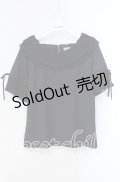 axes femme POETIQUE / プリーツフリル襟カットプルオーバー M クロ O-25-09-13-036-AX-TO-OW-OS