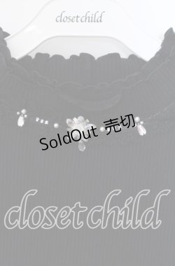 画像2: axes femme / ビジュー付チュール袖トップス F クロ O-25-09-13-037-AX-TO-OW-ZT085