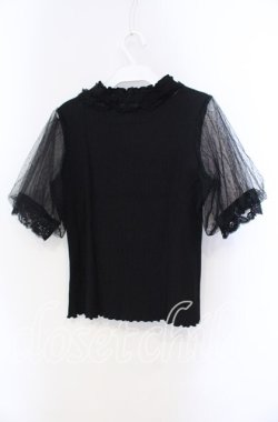 画像3: axes femme / ビジュー付チュール袖トップス F クロ O-25-09-13-037-AX-TO-OW-OS