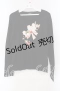 PINK HOUSE / オーナメントローズプリントカットソー  クロ O-25-09-13-039-LO-TO-OW-OS