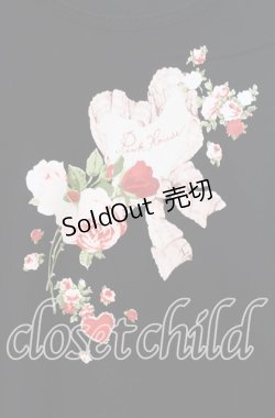 画像2: PINK HOUSE / オーナメントローズプリントカットソー  クロ O-25-09-13-039-LO-TO-OW-OS