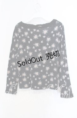 画像3: 【SALE】PINK HOUSE / ピコフリル使い花柄カットソー M クロ O-25-09-13-041-LO-TO-OW-ZT243
