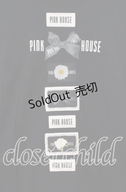 画像2: PINK HOUSE / ロゴリボンワッペン使いカットソー  クロ O-25-09-13-044-LO-TO-OW-OS